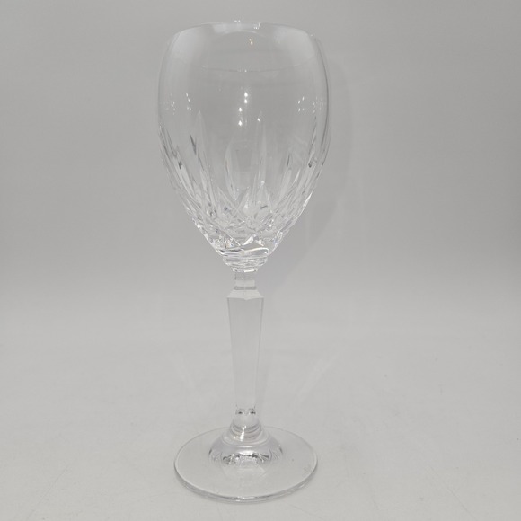 Waterford Alana Crystal 6 7/8" Water Goblet Cut Diamond And Leaf Signed Ireland - Picture 2 of 9